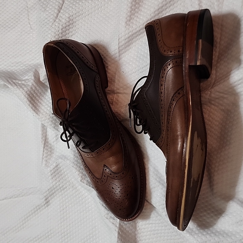 Warfield & Grand men's brown wing tip dress shoes size 10